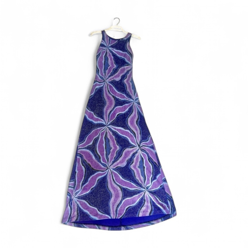 Glittered Purple Patterned Dress
